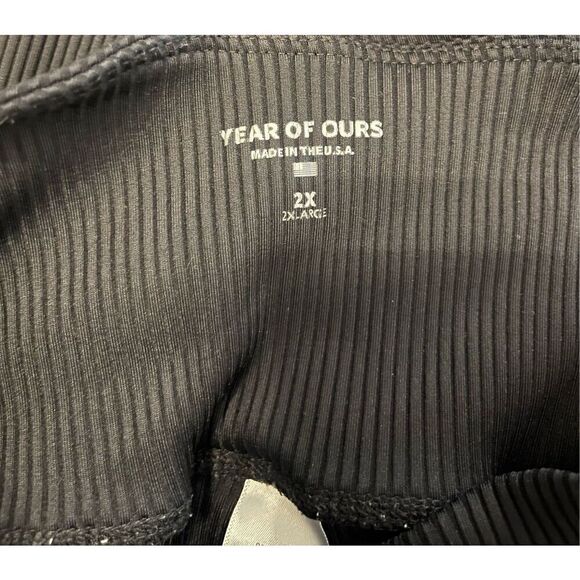 Year Of Ours Black Veronica Ribbed Athletic Leggings - Picture 3 of 4